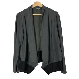 Eileen Fisher Dark Gray Drape Front Lightweight Sweater XL